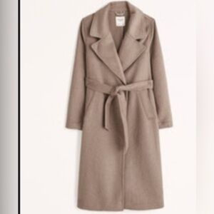 Abercrombie & Fitch Brown Wool-Blend Belted Blanket Coat